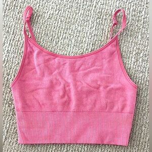 Pink Ribbed Women's Top - Old Navy Active